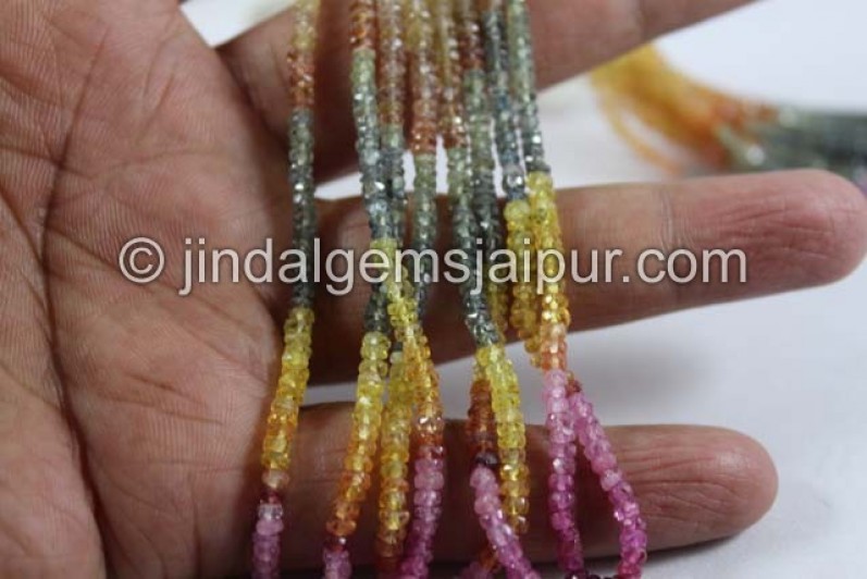 Multi Sapphire Faceted Roundelle