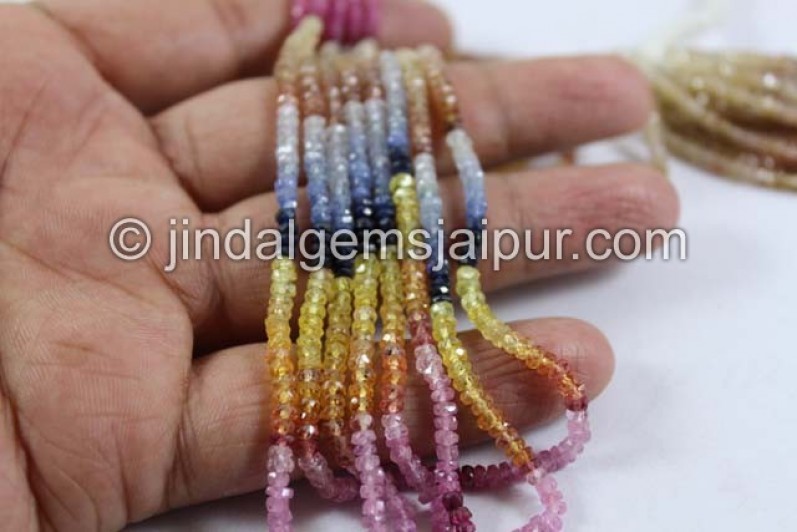 Multi Sapphire Faceted Roundelle