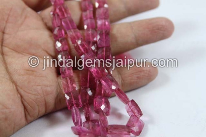 Rubellite Faceted Chicklet Shape Beads