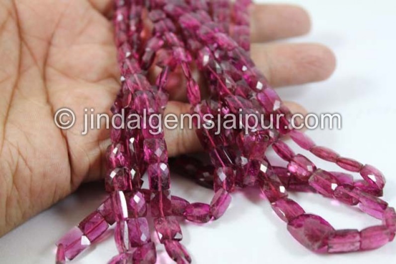 Rubellite Faceted Chicklet Shape Beads