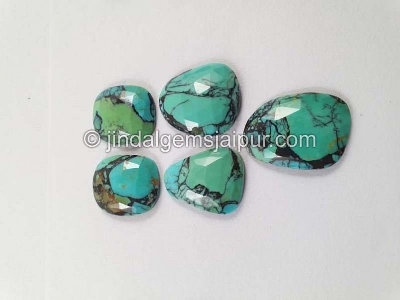 Black Spiderweb Turquoise Rose Cut Slices