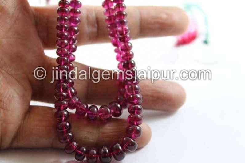 Rubellite Smooth Roundelle Shape Beads