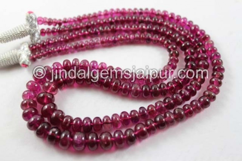 Rubellite Smooth Roundelle Shape Beads