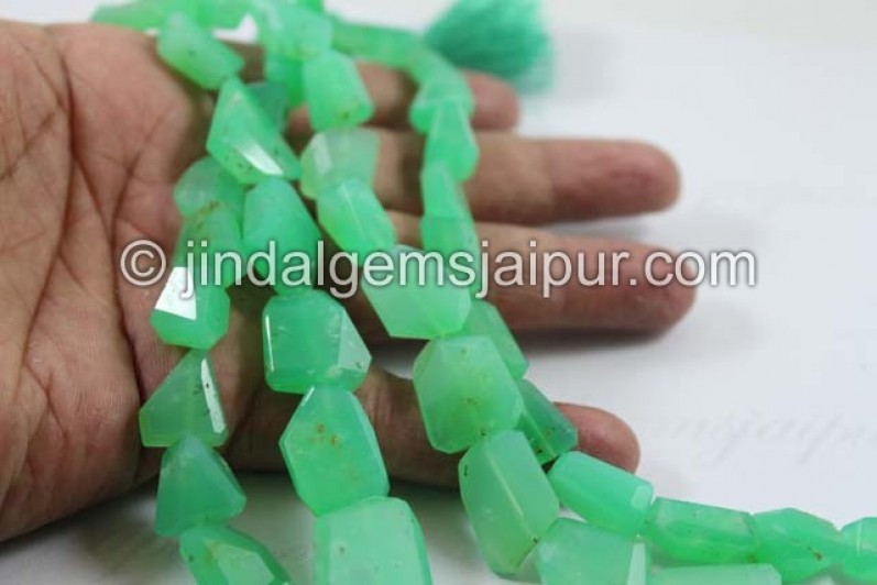 Chrysoprase Far Faceted Nuggets Shape Beads