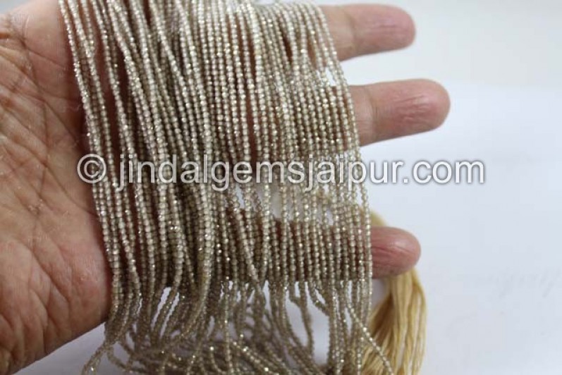 Champagne Zircon Micro Cut Round Beads
