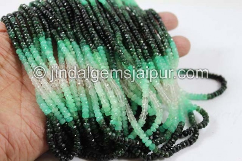 Emerald Shaded Faceted Roundelle