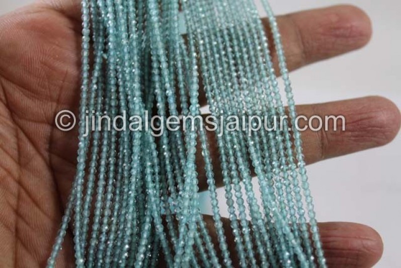 Sky Blue Apatite Micro Cut Round Beads