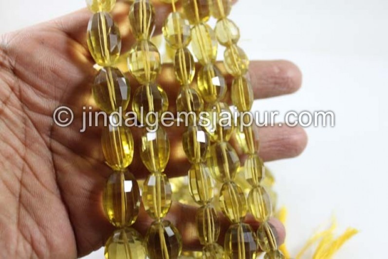 Honey Quartz Far Step Cut Oval Beads