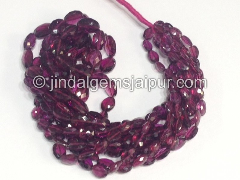 Rhodolite Garnet Faceted Oval Beads