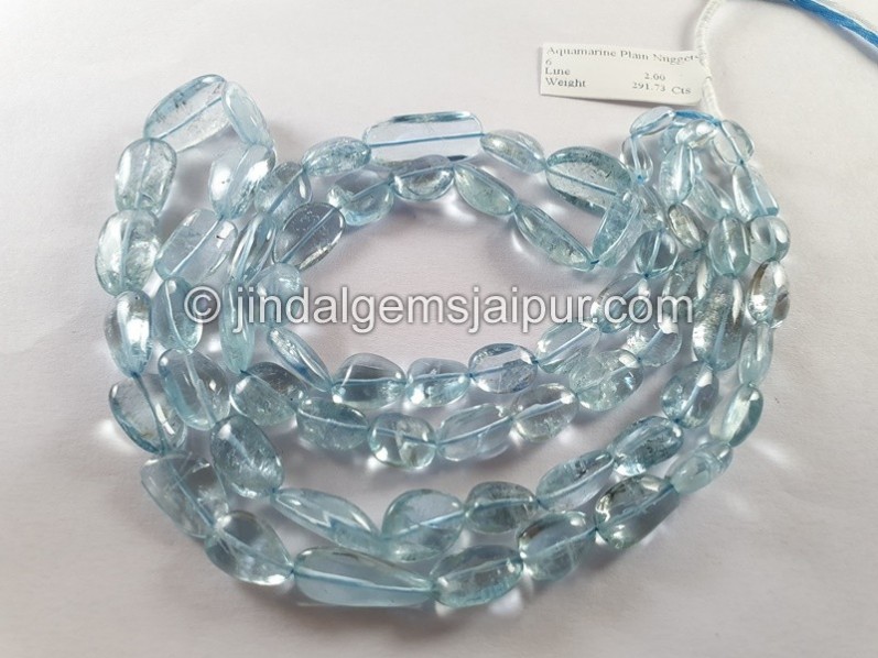 Aquamarine Plain Nuggets Beads
