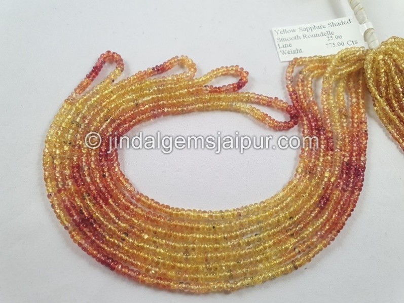 Multi Yellow Sapphire Smooth Roundelle Beads -- SPPH163