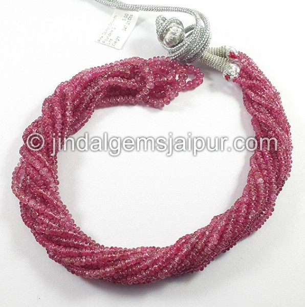 Pink Spinel Shaded Smooth Roundelle Shape Beads