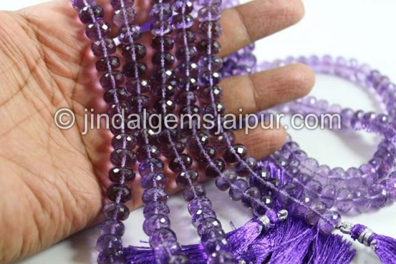 Amethyst Far Faceted Roundelle Beads