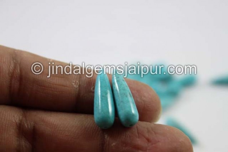 Turquoise Smooth Drops(Half Drill)