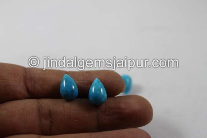 Natural Turquoise Smooth Drops(Half Drill)