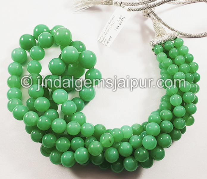 Chrysoprase Smooth Round Shape Beads