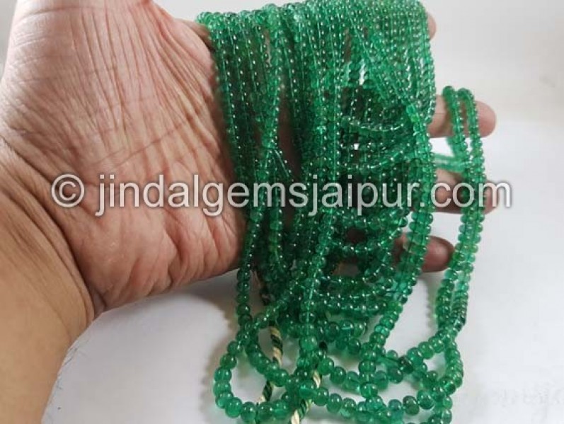 Emerald Smooth Roundelle Beads 3-5.5 MM