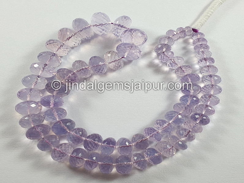 Scorolite Or Lavender Quartz Faceted Roundelle Shape Beads