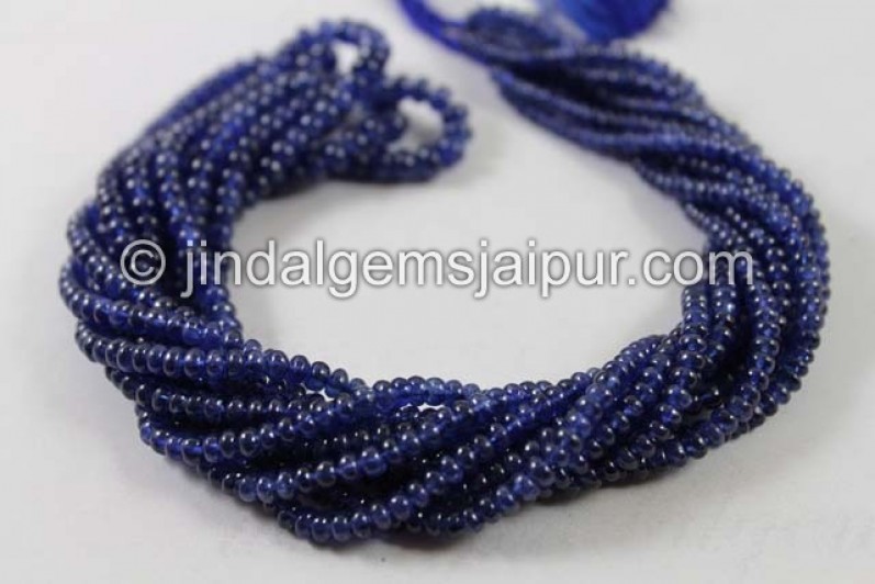 Natural Untreated Blue Sapphire Smooth Roundelle Beads