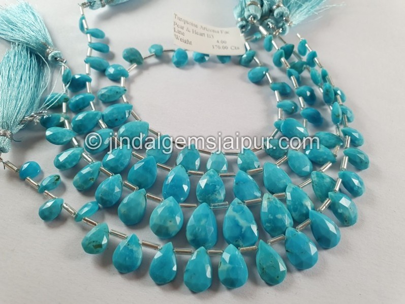 Turquoise Arizona Faceted Pear Shape Beads