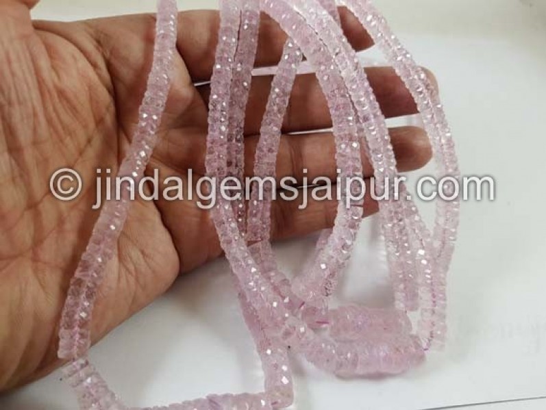 Pink Morganite Faceted Tyre Beads