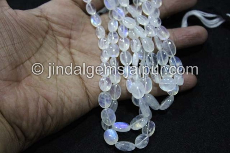 White Rainbow Far Smooth Oval Shape Beads