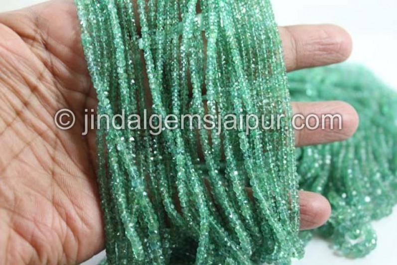 Emerald Faceted Roundelle Beads