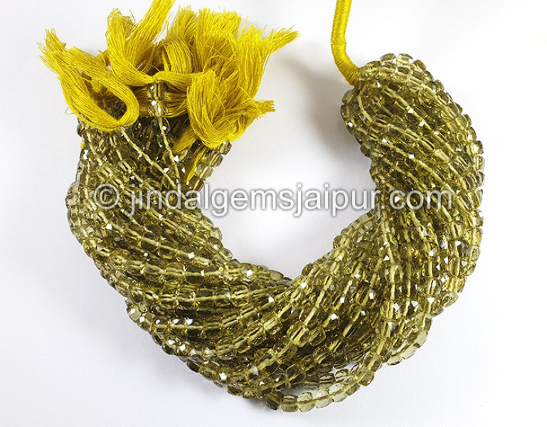 Beer Quartz Faceted Cube Shape Beads