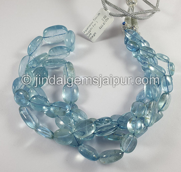 Aquamarine Smooth Nuggets Shape Beads