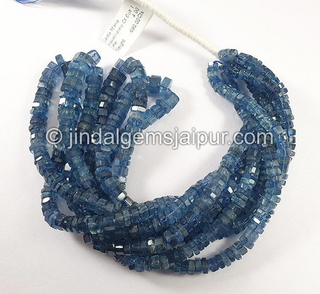 Santa Maria Aquamarine Cut Bolt Shape Beads