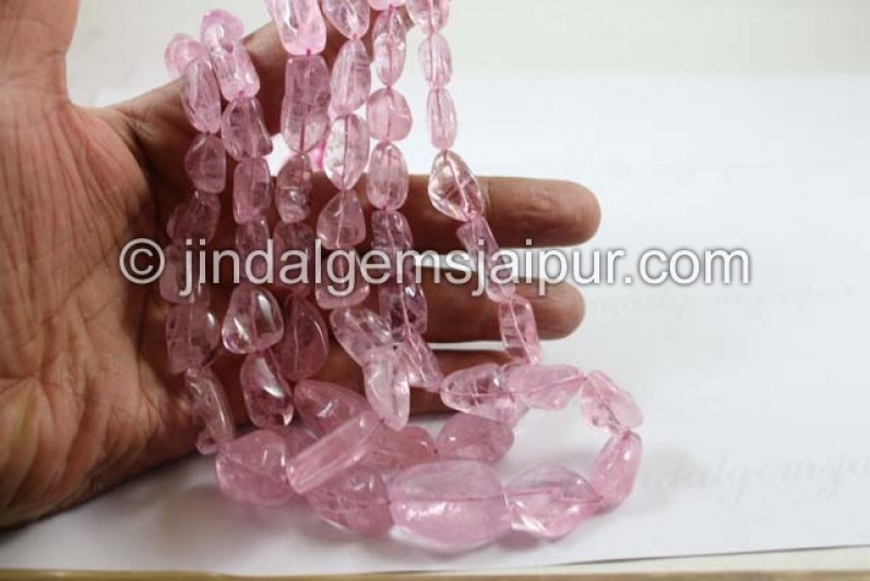 Pink Morganite Smooth Irregular Nugget Beads