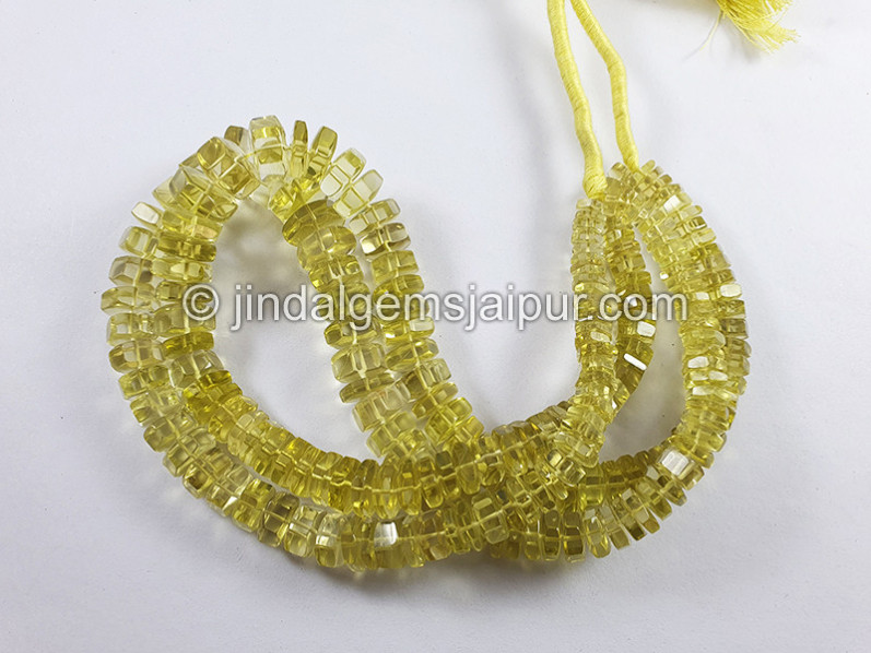 Lemon Quartz Step Cut Bolt Shape Beads