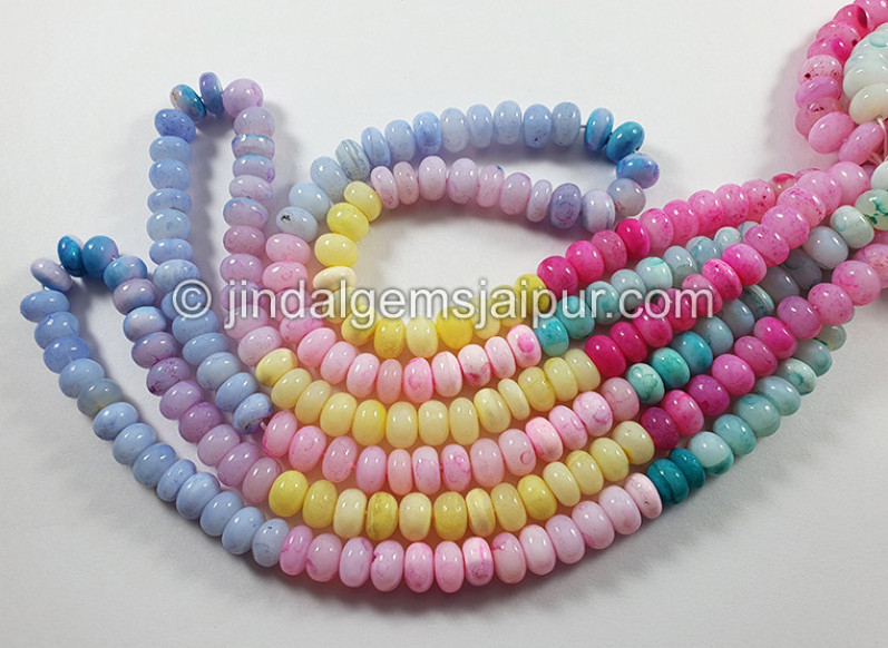 Multi Opal Smooth Roundelle Shape Beads