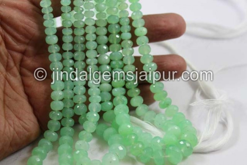 Mint Chrysoprase Far Faceted Roundelle Beads