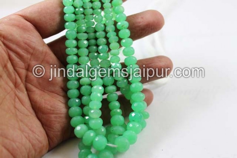 Chrysoprase Far Faceted Roundelle Beads