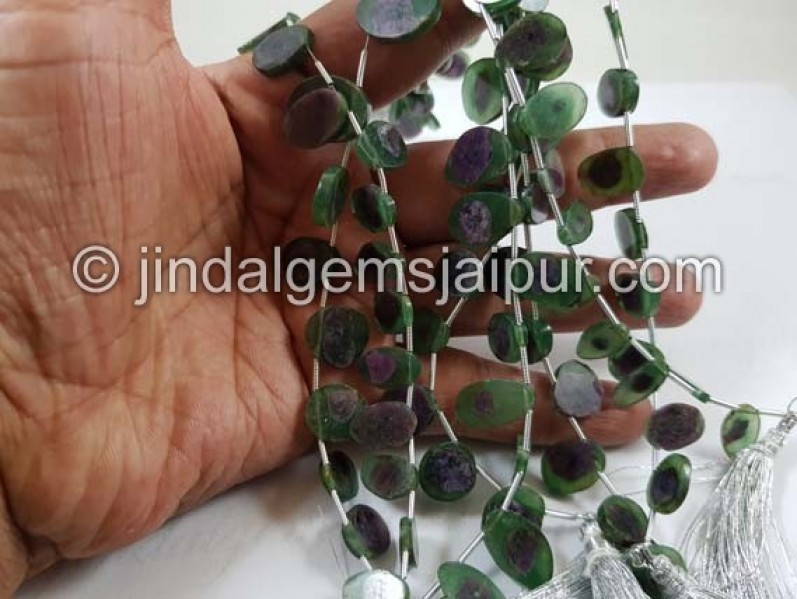 Watermelon Sapphire Smooth Slice Beads