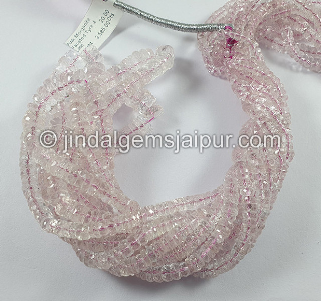 Pink Morganite Faceted Tyre Shape Beads