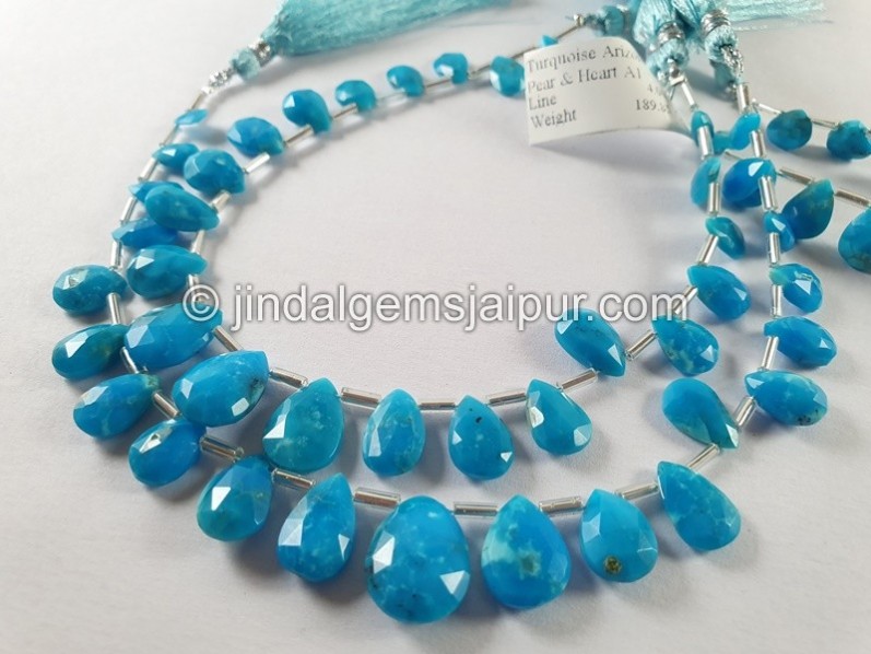 Turquoise Arizona Faceted Pear Beads