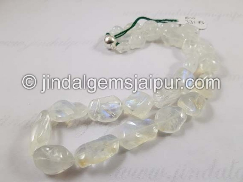 White Rainbow Smooth Irregular Nugget Shape Beads