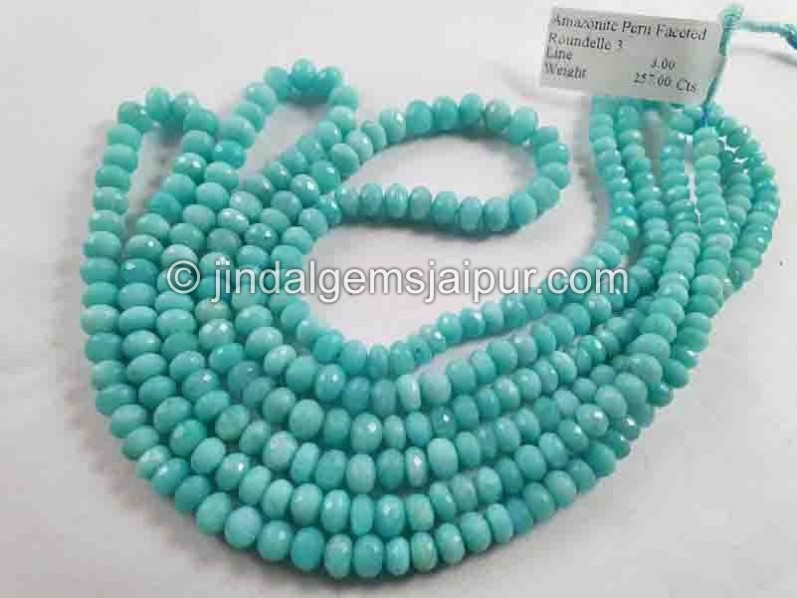 Peruvian Amazonite Faceted Roundelle Beads