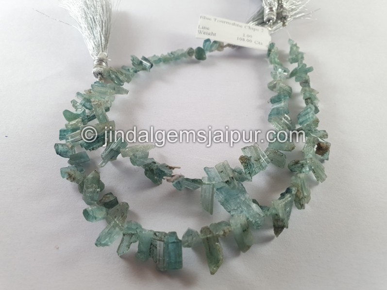 Blue Tourmaline Rough Chips Beads