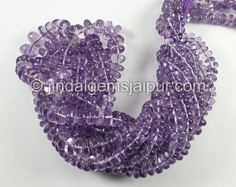 Pink Amethyst Smooth Roundelle Shape Beads