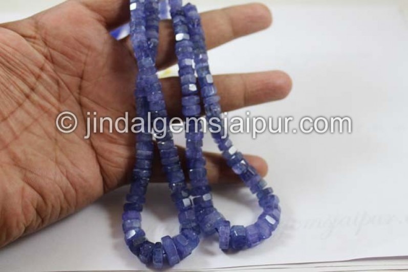 Tanzanite Step Cut Roundelle Beads