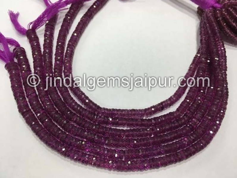 Purple Rhodolite Garnet Faceted Tyre Beads