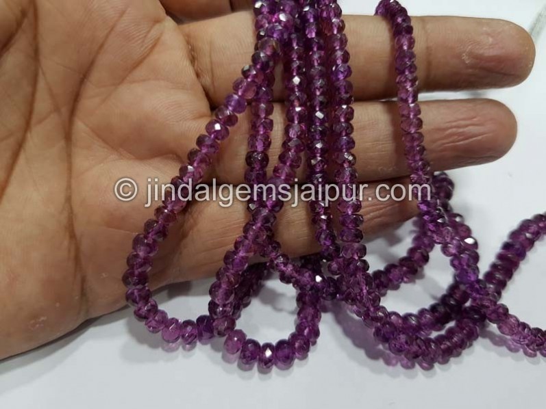 Purple Rhodolite Garnet Faceted Roundelle Beads