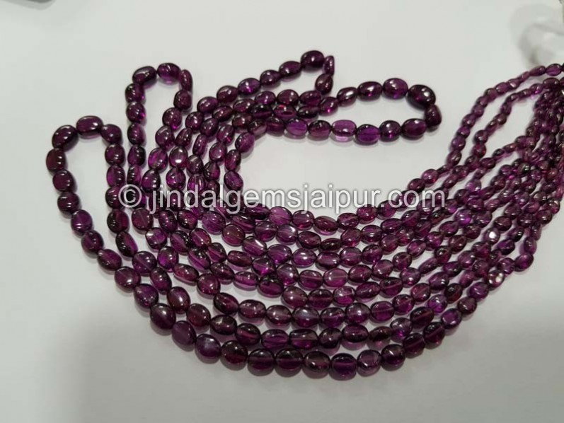 Purple Rhodolite Garnet Smooth Oval Beads