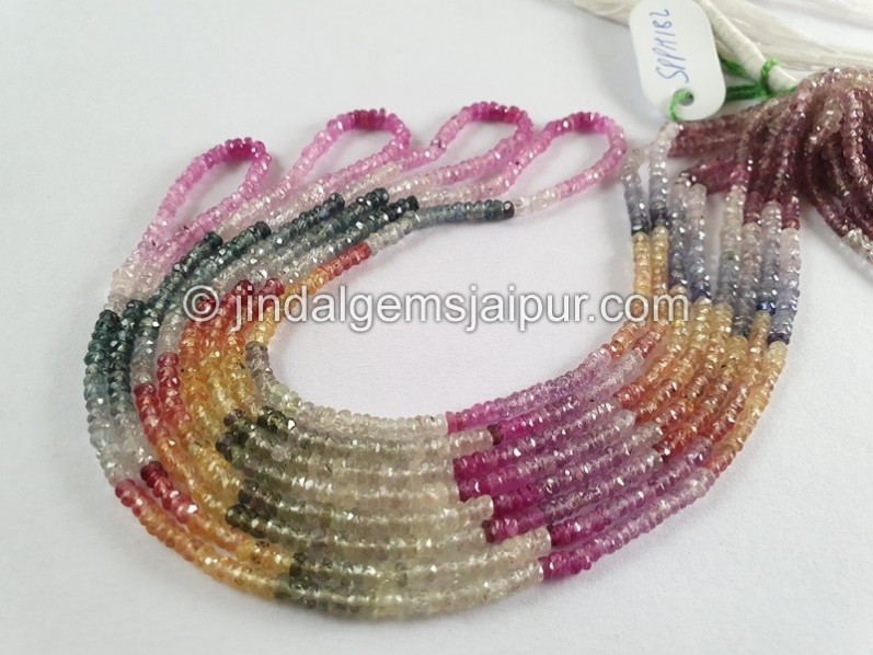 Multi Sapphire Faceted Roundelle Beads