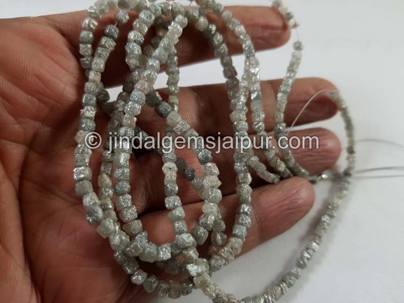 Grey Diamond Rough Cube Beads