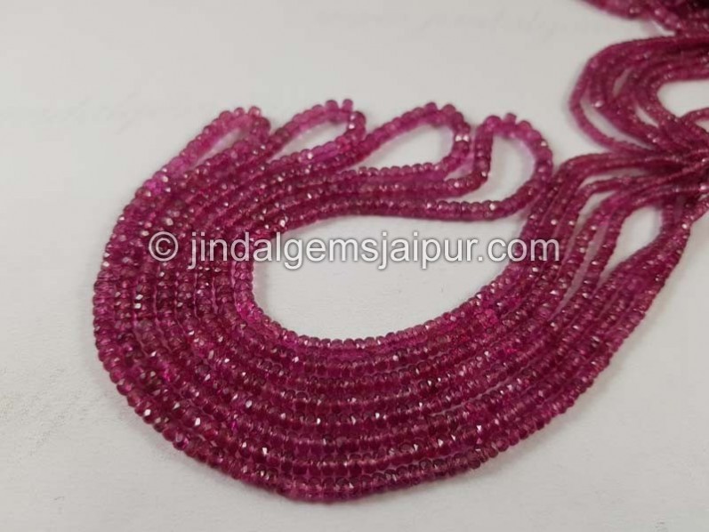 Rubellite Tourmaline Faceted Roundelle Beads