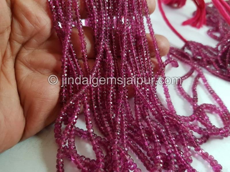 Deep Rubellite Tourmaline Faceted Roundelle Beads